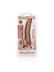 DILDO REALISTA COM TESTÍCULOS CURVED 7 /18CM REALROCK