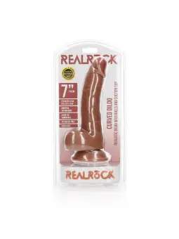 DILDO REALISTA COM TESTÍCULOS CURVED 7 /18CM REALROCK