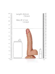 DILDO REALISTA COM TESTÍCULOS CURVED 7 /18CM REALROCK