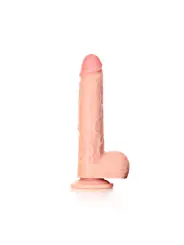 DILDO REALISTA COM TESTÍCULOS STRAIGHT 7 /18 CM FLESH REALROCK