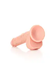 DILDO REALISTA COM TESTÍCULOS STRAIGHT 7 /18 CM FLESH REALROCK