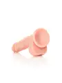 DILDO REALISTA COM TESTÍCULOS STRAIGHT 7 /18 CM FLESH REALROCK