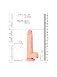DILDO REALISTA COM TESTÍCULOS STRAIGHT 7 /18 CM FLESH REALROCK