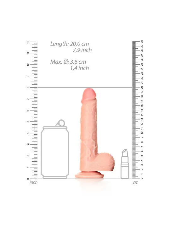 DILDO REALISTA COM TESTÍCULOS STRAIGHT 7 /18 CM FLESH REALROCK
