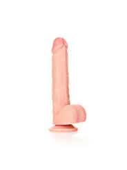 DILDO REALISTA COM TESTÍCULOS STRAIGHT 7 /18 CM FLESH REALROCK
