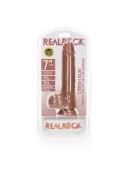 DILDO REALISTA COM TESTÍCULOS STRAIGHT 7 /18 CM REALROCK