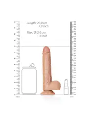 DILDO REALISTA COM TESTÍCULOS STRAIGHT 7 /18 CM REALROCK