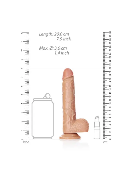 DILDO REALISTA COM TESTÍCULOS STRAIGHT 7 /18 CM REALROCK