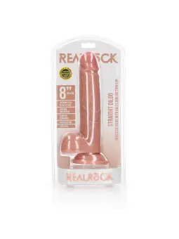 DILDO REALISTA COM TESTÍCULOS STRAIGHT 8 /20,5 CM FLESH REALROCK