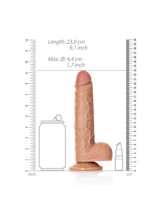DILDO REALISTA COM TESTÍCULOS STRAIGHT 8 /20,5 CM REALROCK