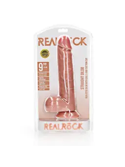 DILDO REALISTA COM TESTÍCULOS STRAIGHT 9 /23 CM FLESH REALROCK