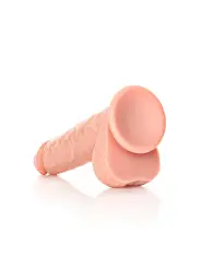 DILDO REALISTA COM TESTÍCULOS STRAIGHT 9 /23 CM FLESH REALROCK