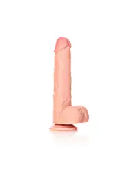 DILDO REALISTA COM TESTÍCULOS STRAIGHT 9 /23 CM FLESH REALROCK