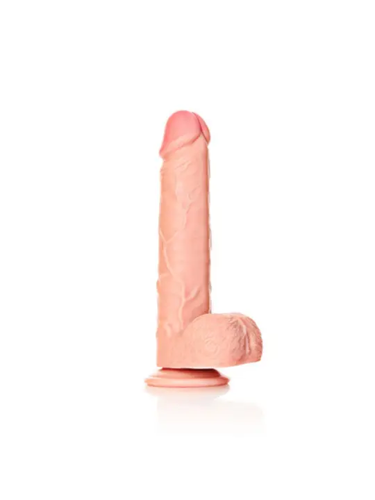 DILDO REALISTA COM TESTÍCULOS STRAIGHT 9 /23 CM FLESH REALROCK