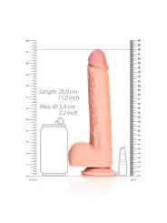 DILDO REALISTA COM TESTÍCULOS STRAIGHT 9 /23 CM REALROCK
