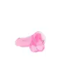 DILDO REALISTA COM TESTÍCULOS CRYSTAL CLEAR10 /25,4 CM ROSA REALROCK