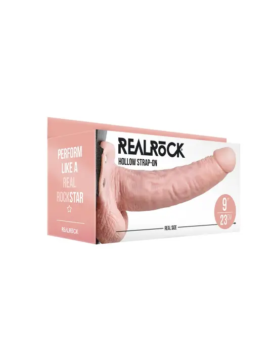 STRAP-ON OCO COM TESTÍCULOS 9 /23 CM FLESH REALROCK