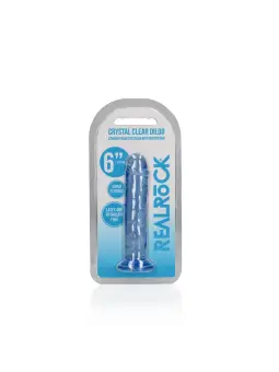 DILDO STRAIGHT REALISTIC CRYSTAL CLEAR 6 /14,5 CM AZUL REALROCK