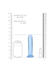 DILDO STRAIGHT REALISTIC CRYSTAL CLEAR 6 /14,5 CM AZUL REALROCK