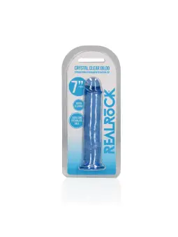 DILDO STRAIGHT REALISTIC CRYSTAL CLEAR 7 /18 CM AZUL REALROCK