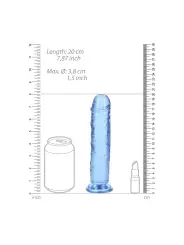 DILDO STRAIGHT REALISTIC CRYSTAL CLEAR 7 /18 CM AZUL REALROCK