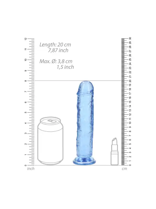 DILDO STRAIGHT REALISTIC CRYSTAL CLEAR 7 /18 CM AZUL REALROCK