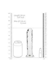 DILDO STRAIGHT REALISTIC CRYSTAL CLEAR 7 /18 CM TRANSPARENTE REALROCK