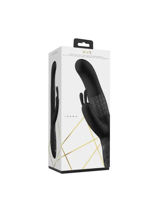 VIBRADOR IZARA ROTATING BEADS RABBIT BLACK VIVE