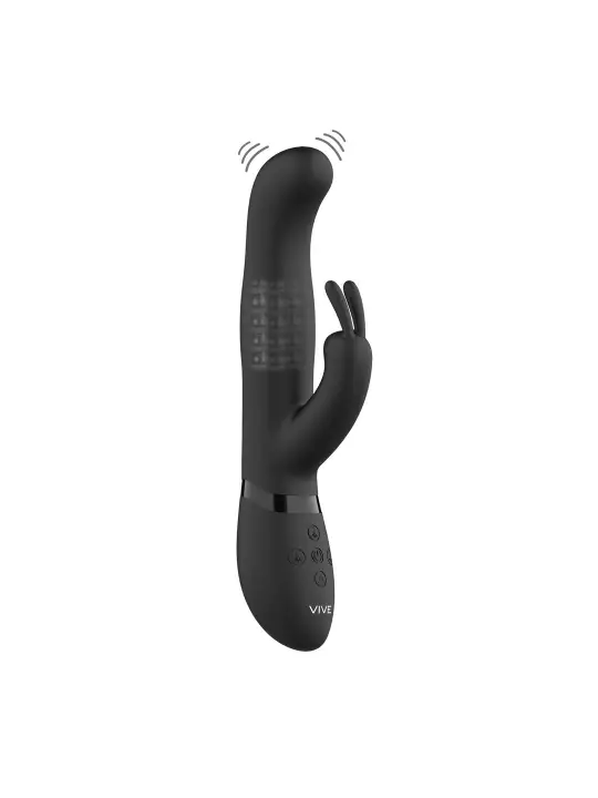 VIBRADOR IZARA ROTATING BEADS RABBIT BLACK VIVE