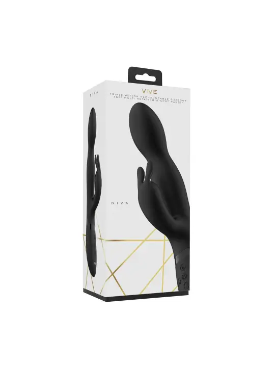 VIBRADOR NIVA ROTATING RABBIT PRETO VIVE