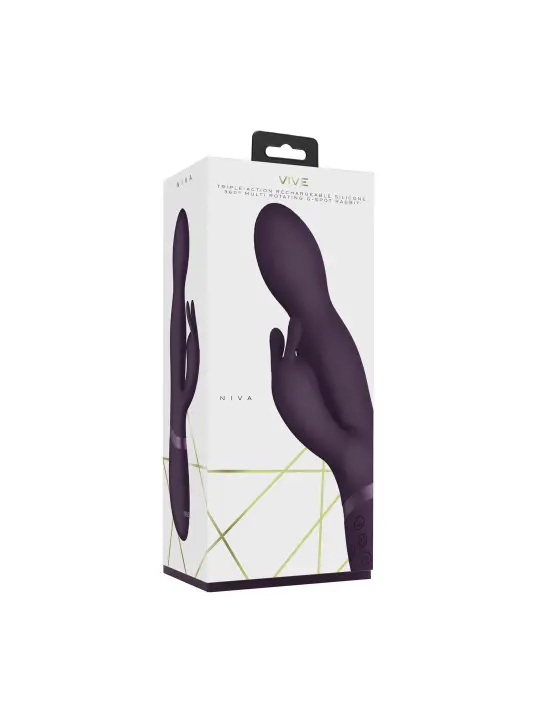 VIBRADOR NIVA ROTATING RABBIT ROXO VIVE