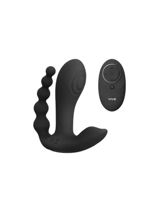 ESTIMULADOR COM DUPLA PENETRAÇÃO KATA PULSE WAVE BLACK VIVE 