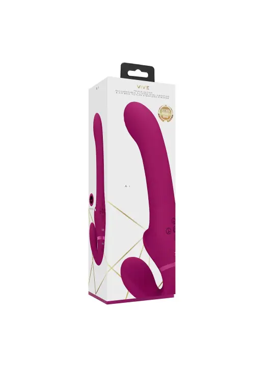 STRAP-ON SEM ARNÊS AI DUAL VIBRATING AIR WAVE TICKLER VIVE