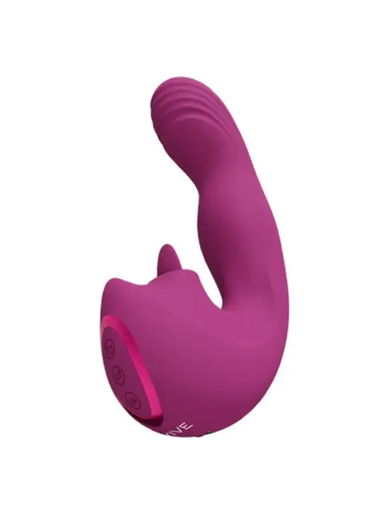VIBRADOR YUMI FINGER MOTION AND FLICKERING TONGUE ROSA VIVE 