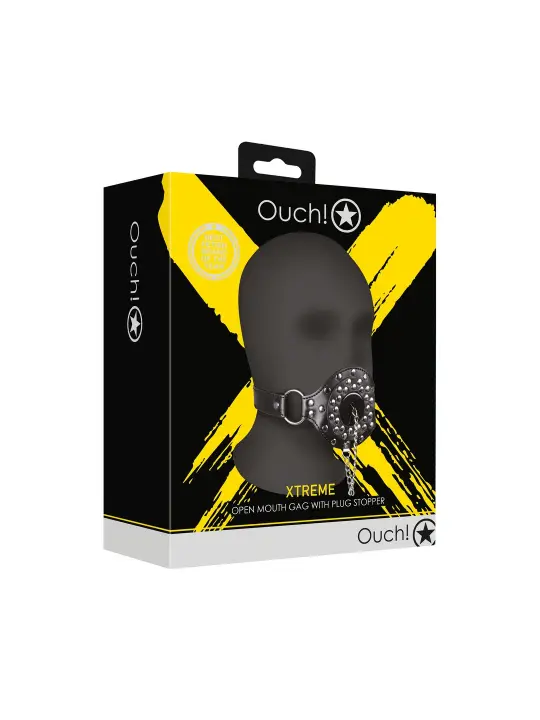 MORDAÇA COM TAMPA XTREME PRETO OUCH!