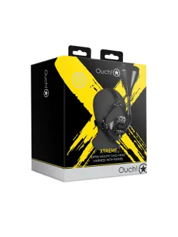 MÁSCARA COM MORDAÇA E FUNIL EXTREME PRETO OUCH!