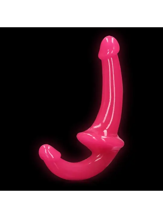 STRAP-ON SEM ARNÊS GLOW IN THE DARK 6'' / 13,5 CM ROSA REALROCK
