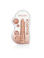 DILDO COM TESTÍCULOS TAN 7 / 17 CM REALROCK