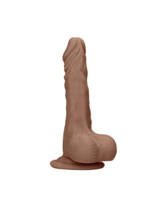 DILDO COM TESTÍCULOS TAN 7 / 17 CM REALROCK