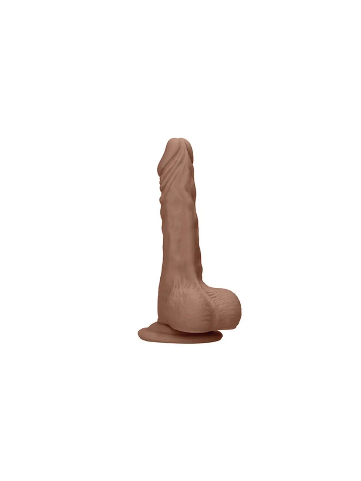DILDO COM TESTÍCULOS TAN 7 / 17 CM REALROCK