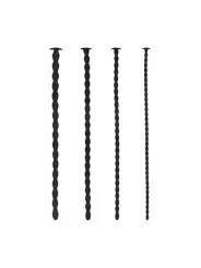 CONJUNTO DE SONDAS DE URETRA SILICONE SPIRAL SCREW PLUG SET ADVANCED PRETO OUCH!