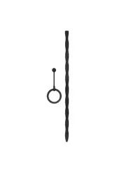 CONJUNTO DE SONDA DE URETRA COM ANEL PENIANO DE SILICONE PRETO OUCH!
