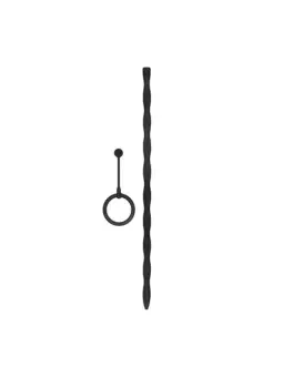 CONJUNTO DE SONDA DE URETRA COM ANEL PENIANO DE SILICONE PRETO OUCH!