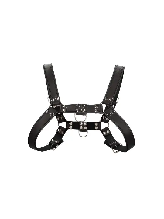 ARNÊS LEATHER BULLDOG HARNESS L/XL PRETO OUCH! 