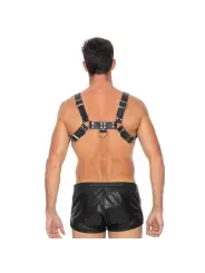 ARNÊS LEATHER BULLDOG HARNESS L/XL PRETO OUCH! 