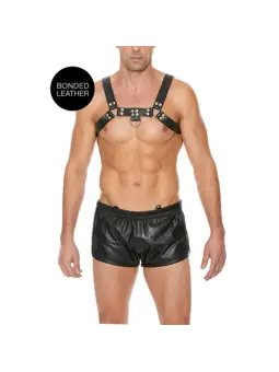 ARNÊS LEATHER BULLDOG HARNESS L/XL PRETO OUCH!