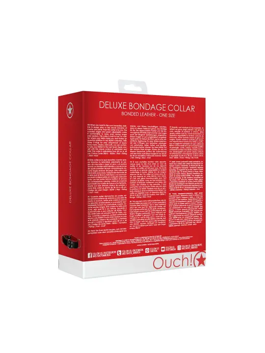 COLEIRA BONDAGE DELUXE VERMELHO OUCH!