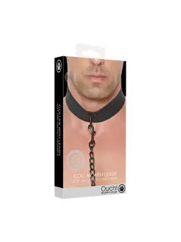 COLEIRA EM NEOPRENO PRETO COM TRELA OUCH!