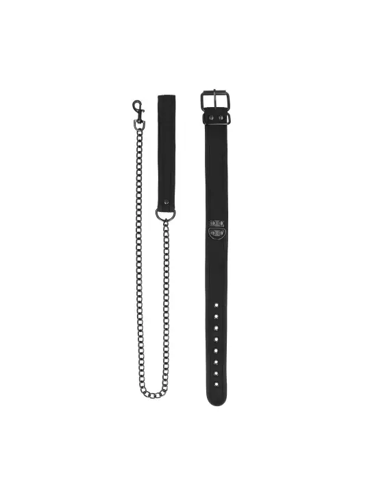COLEIRA EM NEOPRENO PRETO COM TRELA OUCH!