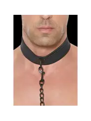 COLEIRA EM NEOPRENO PRETO COM TRELA OUCH!